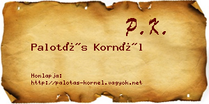 Palotás Kornél névjegykártya