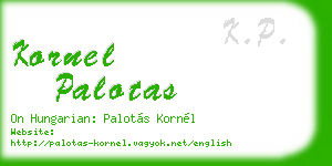 kornel palotas business card